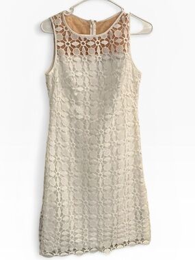 Ralph Lauren Cream Lace Dress with Nude Lining